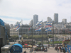 Flags at the entrance to Pier 39