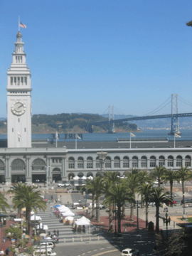 A view of the Ferry Building from our hotel