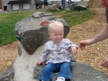 Sitting on a rock