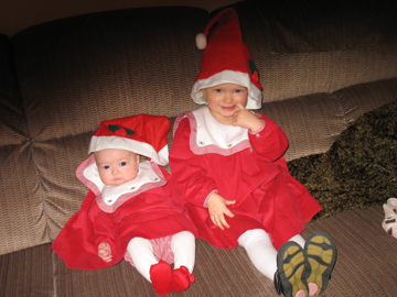 In their Christmas dresses