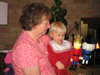 Playing with the nutcrackers with Grandma