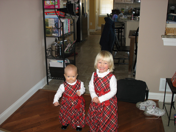 In their Christmas dresses