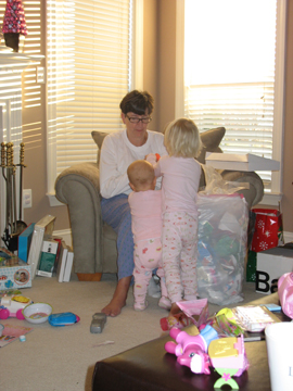 Grandma helping the girls