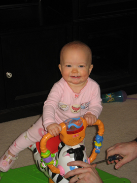 Helping Daddy put toys together