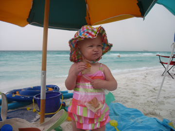 Eating lunch on the beach