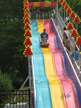 Sliding down with Daddy