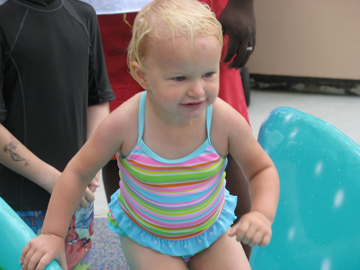 Playing in the waterpark