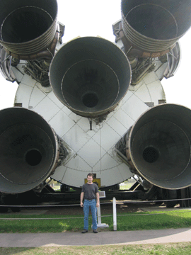 Mike next to the rocket engine