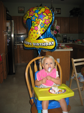 Enjoying her cake