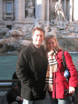 In front of the Trevi Fountain