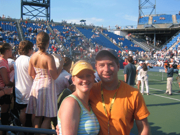 Amy and Mike courtside