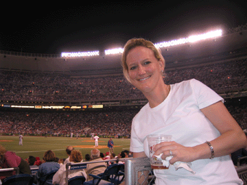 Amy at the last night game at Veterans Stadium