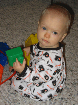 Playing with her blocks