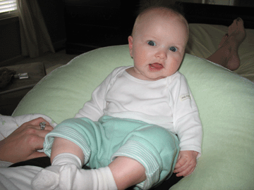 Hanging out with Mommy in the Boppy