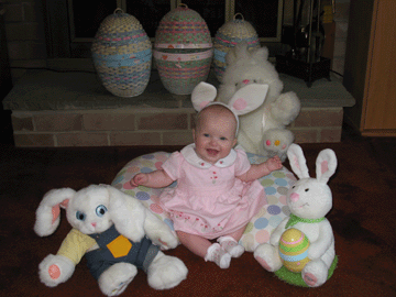 Playing with the bunnies on Easter