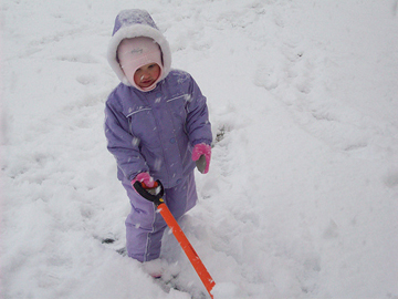 Shoveling the driveway