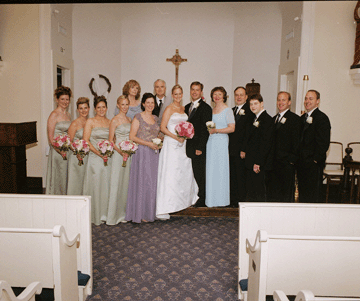 The wedding party and family